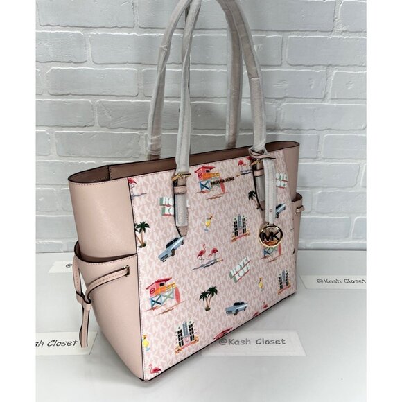 Michael Kors tote gilly large leather bag MK signature bag Light Powder Blush - Picture 2 of 9